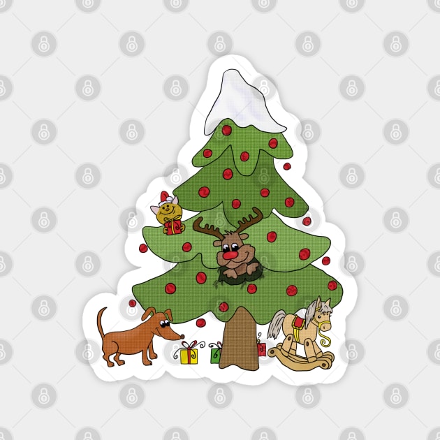 Witziger Weihnachtsbaum Magnet by Blumchen