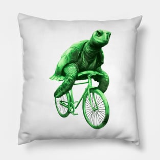 Turtle on a bike Pillow