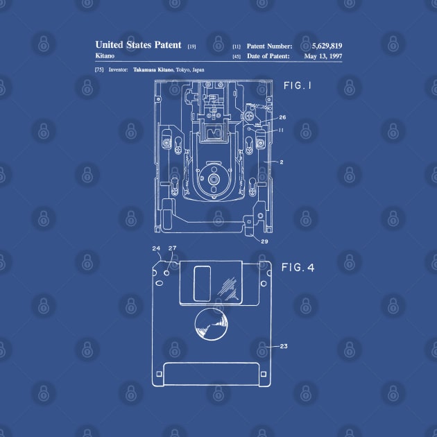 Floppy Disk Patent - Geek Tech Lover Gamer Programmer Art - Blueprint by patentpress