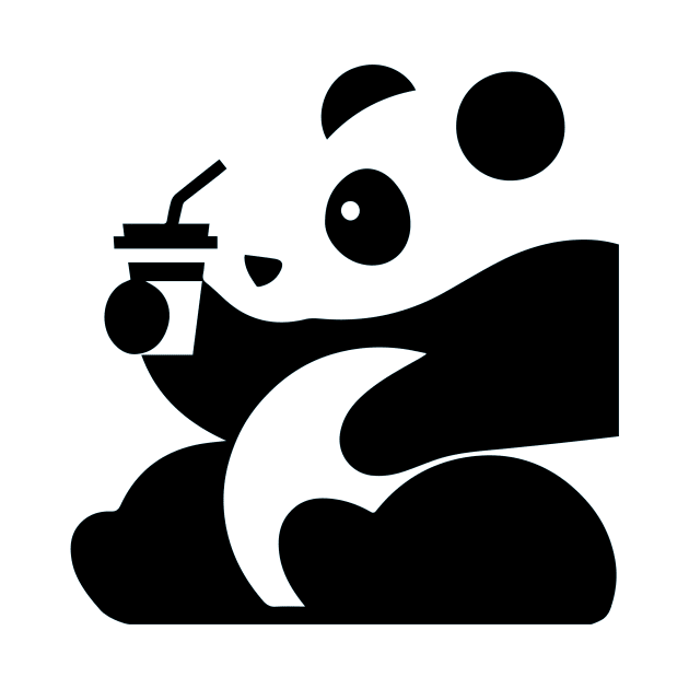 Cute panda drinks coffee by Coowo22