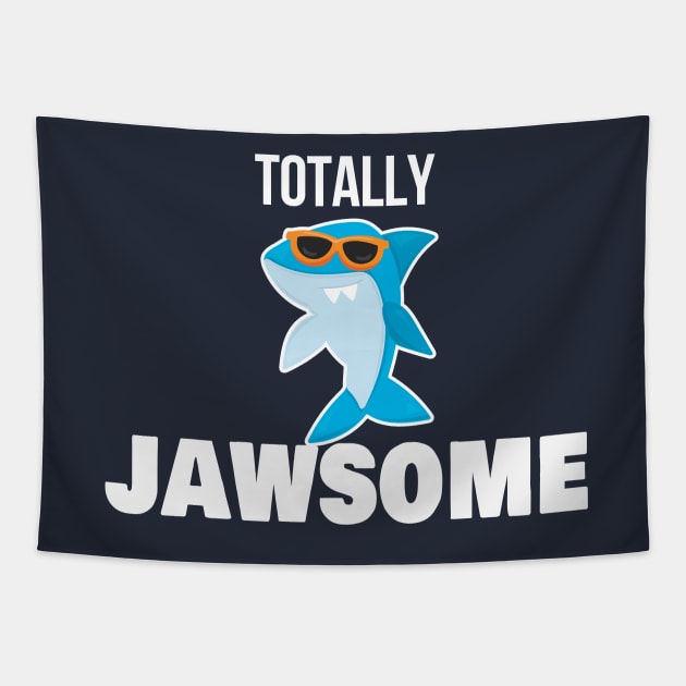 Totally Jawsome Shark with Sunglasses Tapestry by JessDesigns