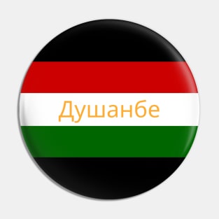 Dushanbe City in Tajikistan Flag Colors Pin