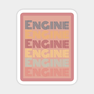 Retro 80s- typographic engine design Magnet