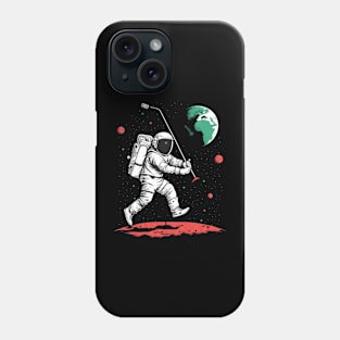 Astronaut playing golf in space Phone Case