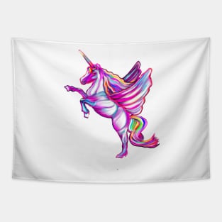 Unicorn - rainbow, sparkly, glittery, magical, winged unicorn Tapestry