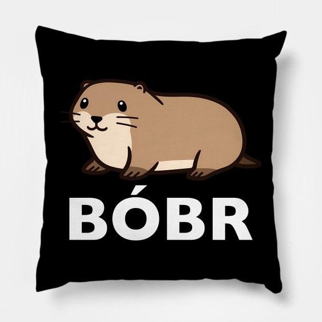 Kawaii Bobr - Cute Beaver Pillow by Seraphine