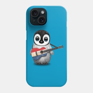 Baby Penguin Playing Dutch Flag Guitar Phone Case