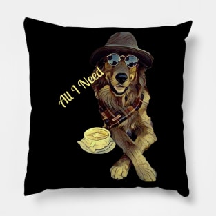 All I Need Is Dogs And Coffee - Dog Lovers Dogs Pillow