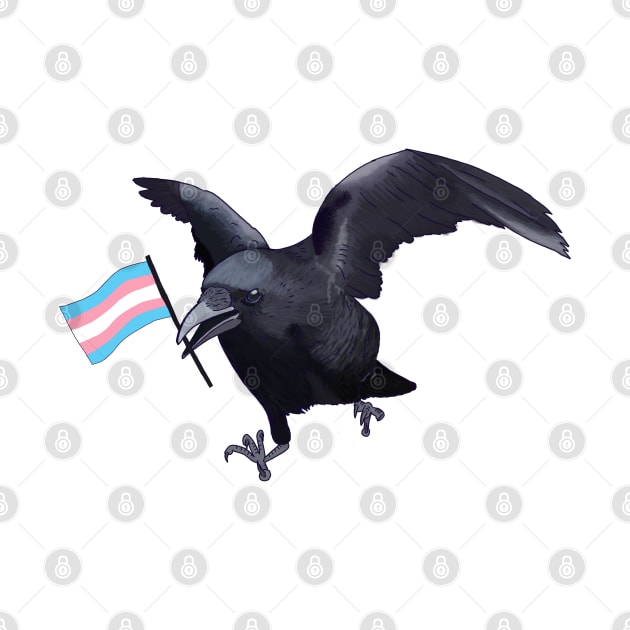 Transgender Pride Crow Friend by josierichey