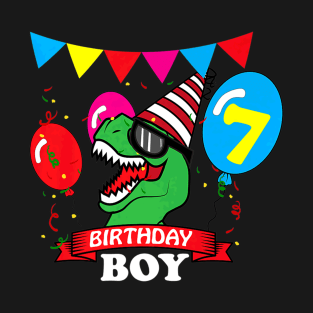 Rex 7th Dinosaur Birthday T-Shirt