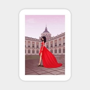 Red Gala dress in Aranjuez Magnet