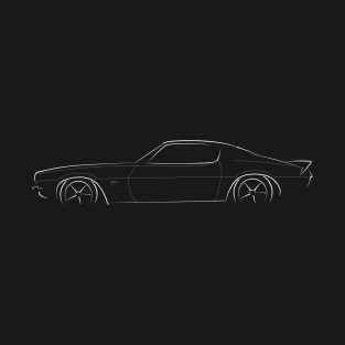 1970 Camaro by Chevrolet - profile Stencil, white T-Shirt