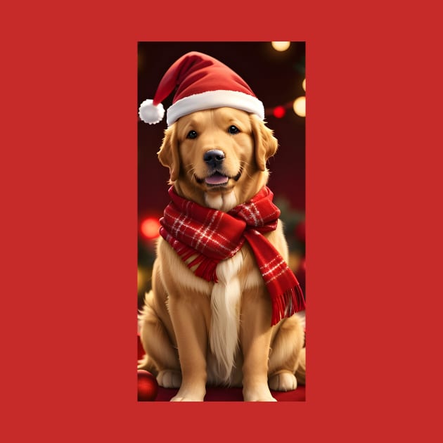 Christmas golden retriever dog by colorful444