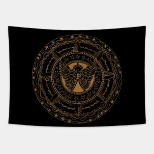 Angel Wings Gold Mandala Tapestry