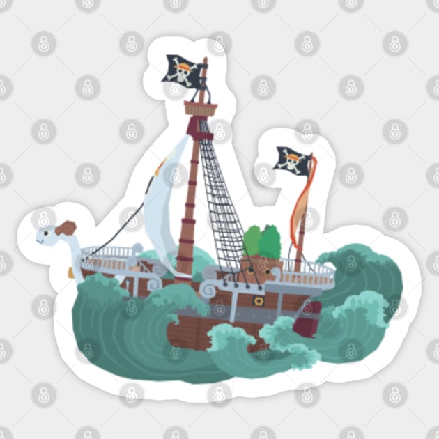 one piece going merry ship Sticker for Sale by Zoro3