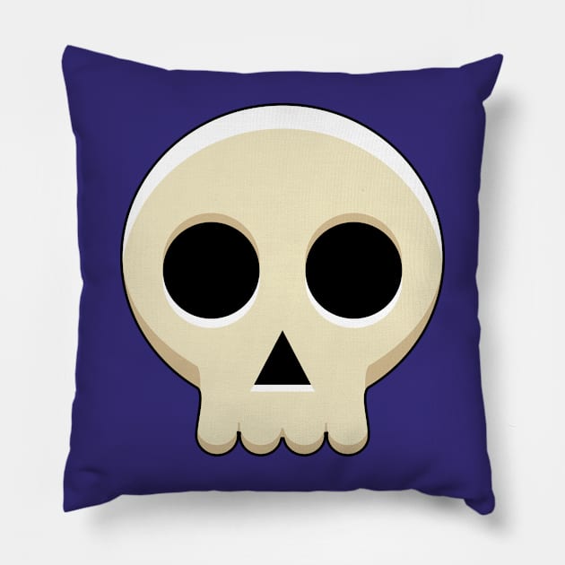 Creepy Cute Kawaii Goth Skull Pillow by BirdAtWork