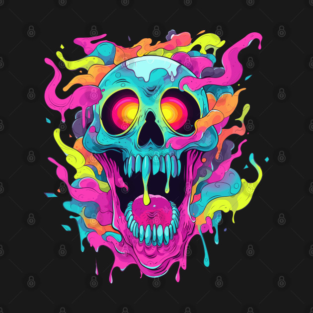 Spooky Colourful skull of halloween by Sara-Design2