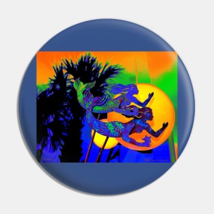 Orange Moon Synchronicity Pin