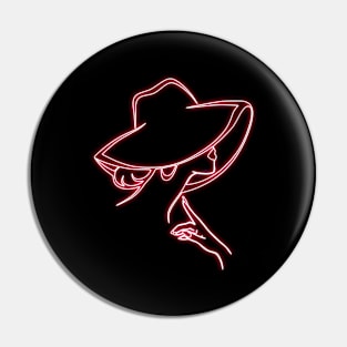 Art Deco Style in pink neon Pin