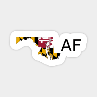 Maryland Flag State Outline AF (black) Magnet