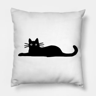 Black Cat Hanging Out Pillow