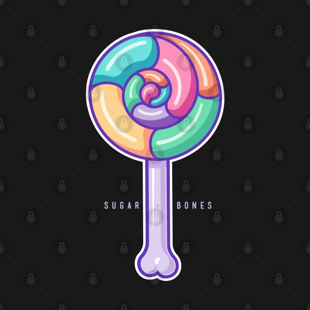 Rainbow Swirl Round Lollipop on dark by Sugar & Bones