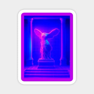 Winged Victory Samothrace Statue Neon Y2K Chillwave Temple Magnet
