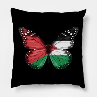 Palestinian Flag  Butterfly - Gift for Palestinian From Palestine Pillow