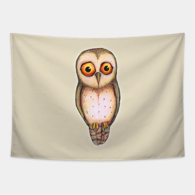 Sad little owl Tapestry by Bwiselizzy