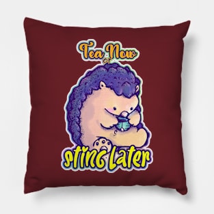 Tea Time Hedgehog Pillow