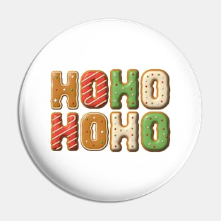 Ho Ho Ho Christmas Cookie Lettering Design Pin