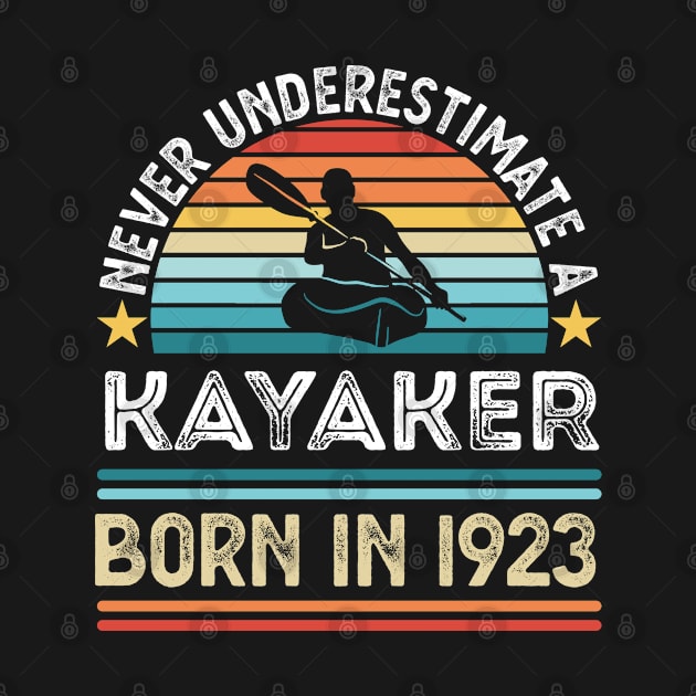 Kayaker born 1923 100th Birthday Kayaking Gift by qwertydesigns