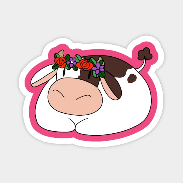 Flower Crown Cow Magnet by saradaboru