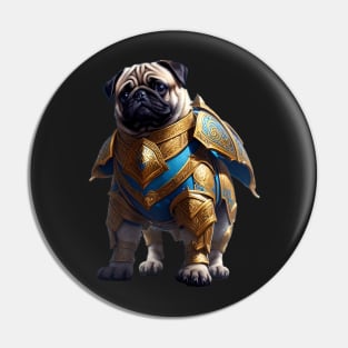 Mighty Pug in Heavy Mythical Armor Pin