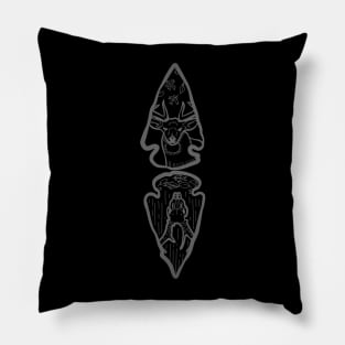 Arrowheads Whitetail Deer and Skull "October Hunted" Pillow