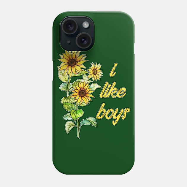 I Like Boys (Flowers) Phone Case by JasonLloyd