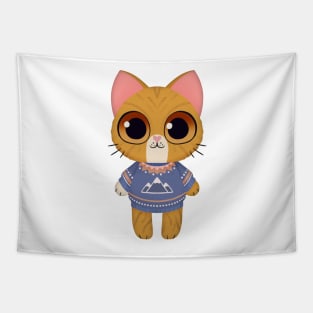 Holiday Ginger Kitten Tapestry