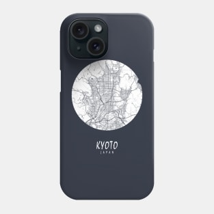 Kyoto, Japan City Map - Full Moon Phone Case