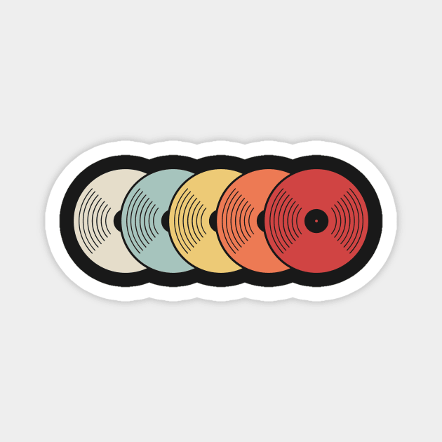 Retro Vinyl Records Magnet by MeatMan