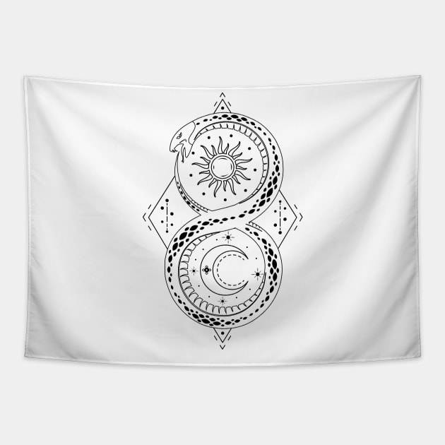 Ouroboros | Pagan Symbol Tapestry by CelestialStudio