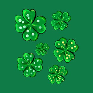 Clover Shamrocks - green 4 leaf clovers shamrock. Shenanigans The best Irish gift ideas 2024 T-Shirt