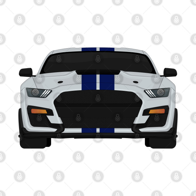 Shelby GT500 2020 Iconic-Silver + Kona-Blue Stripes - Mustang Shelby Gt500 - Phone Case