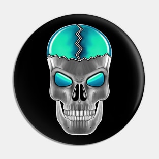 Light blue skull with transparent background Pin