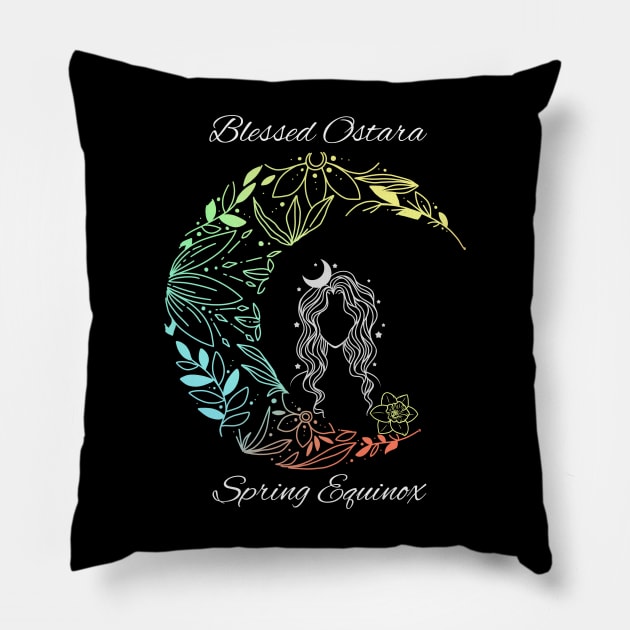 Blessed Ostara - Spring Equinox Pillow by AtHomeNinjaKeisha