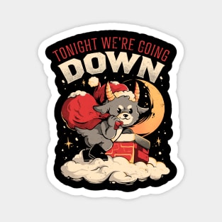 Tonight We re Going Down - Dark Funny Goth Devil Baphomet Christmas Gift Magnet