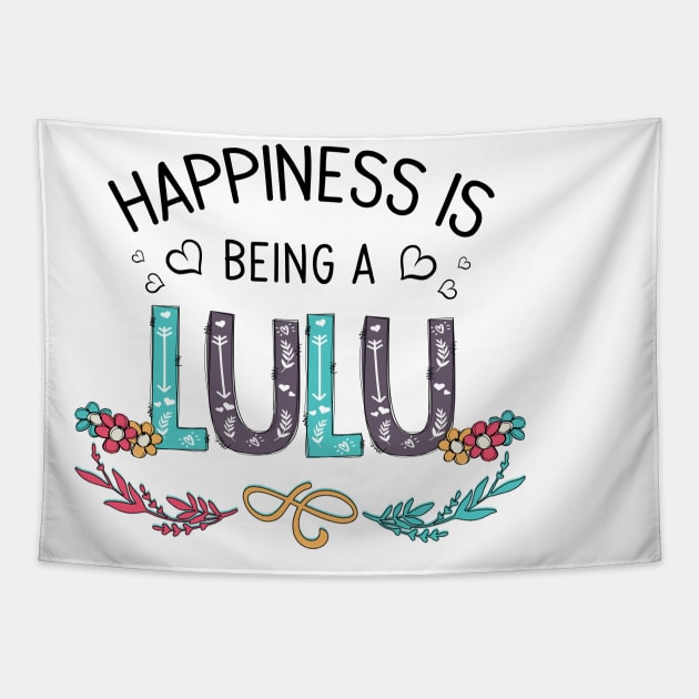 Happiness Is Being A Lulu Wildflowers Valentines Mothers Day Tapestry by KIMIKA