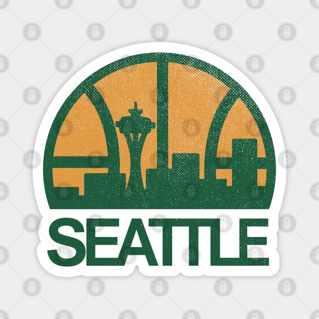 DEFUNCT - Seattle Supersonics Skyline Magnet by LocalZonly