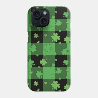Green Plaid Clovers Pattern Phone Case