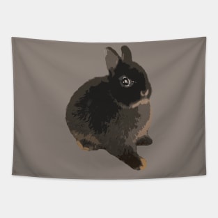 Binky Rabbit Black Otter Netherland Dwarf Rabbit Tapestry