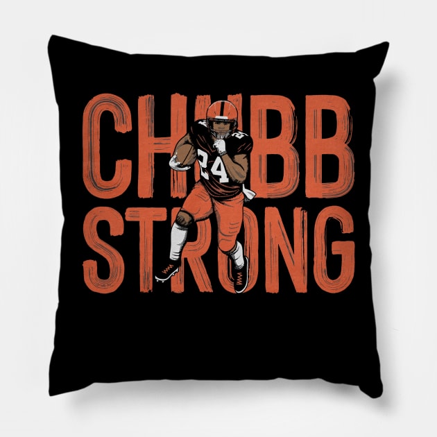 Nick Chubb Strong Pillow by Chunta_Design